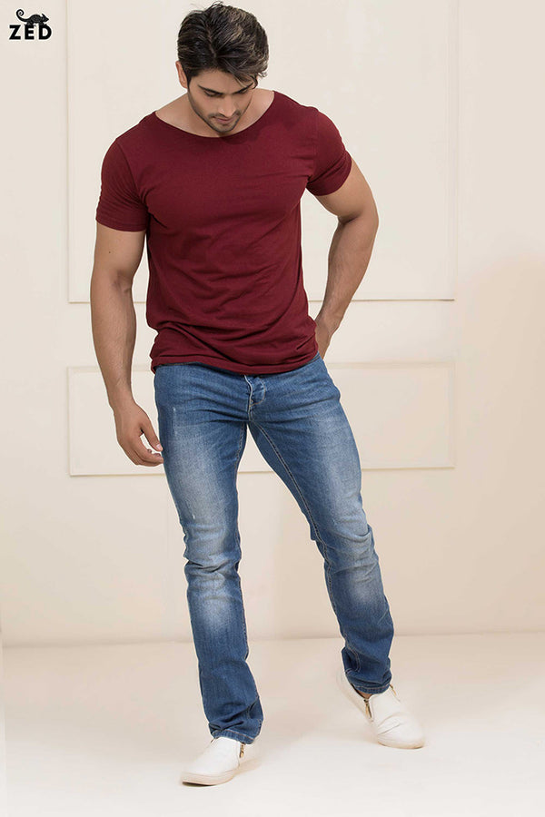 Maroon Boat Neck