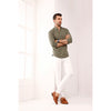 Olive High Collar Mid Placket Shirt
