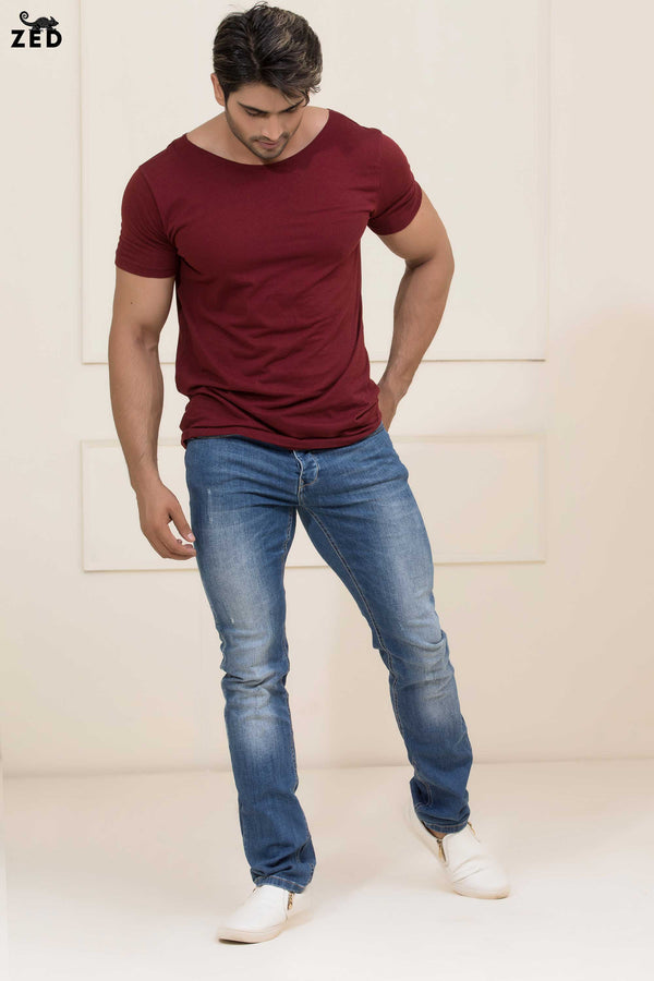 Maroon Boat Neck