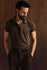 Brown Jersey Long Placket Polo