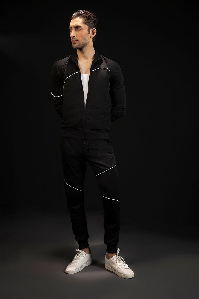 Black Piping Tracksuit
