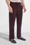 Brown Premium Elasticated Straight-Leg Trousers