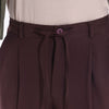 Brown Elasticated Straight-Leg Trousers