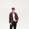 Classic Two-Button Brown Suede Blazer
