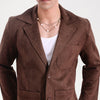 Classic Two-Button Brown Suede Blazer