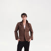 Classic Two-Button Brown Suede Blazer