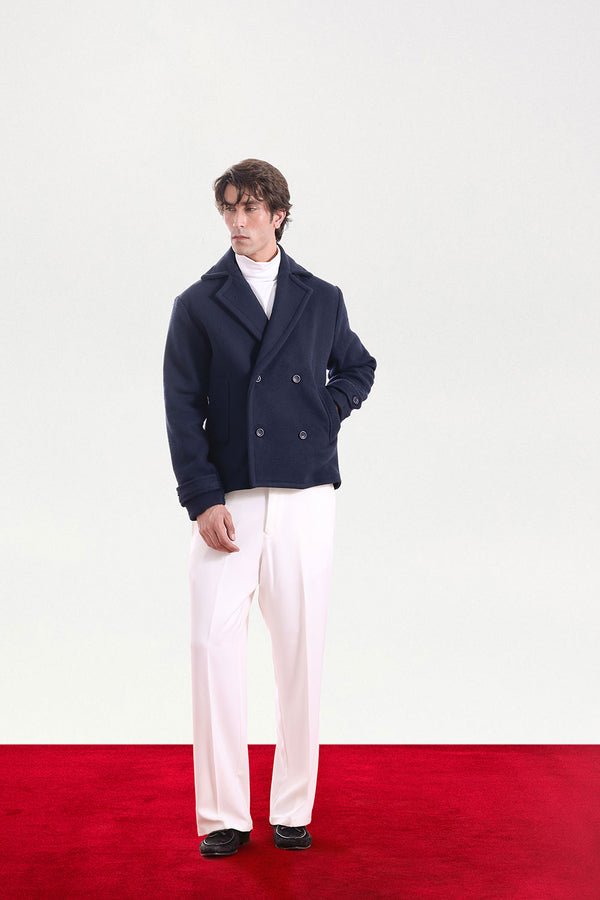 Navy Blue Wool Pea Coat