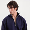 Navy Relaxed Fit Zip-Top Sweatshirt