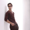 Brown Soft Cotton Bootcut Trousers