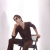 Brown Soft Cotton Bootcut Trousers