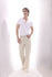 Ecru Soft Cotton Bootcut Trousers