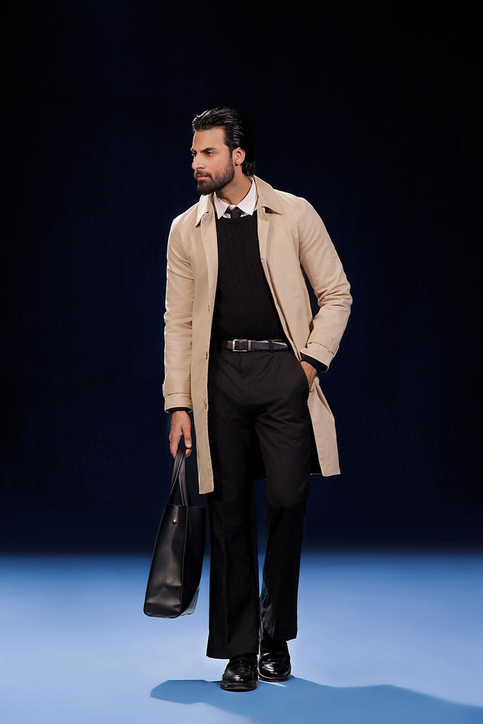 Beige Technical Trench Coat | ZED