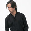 Black Flowing Shirt With Tie Detail