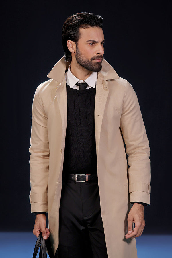 Beige Technical Trench Coat