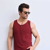 Maroon Organic Henley Vest