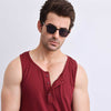 Maroon Organic Henley Vest