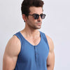 Teal Organic Henley Vest