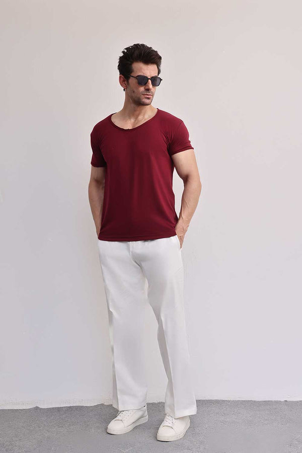 Maroon Scoop Neck