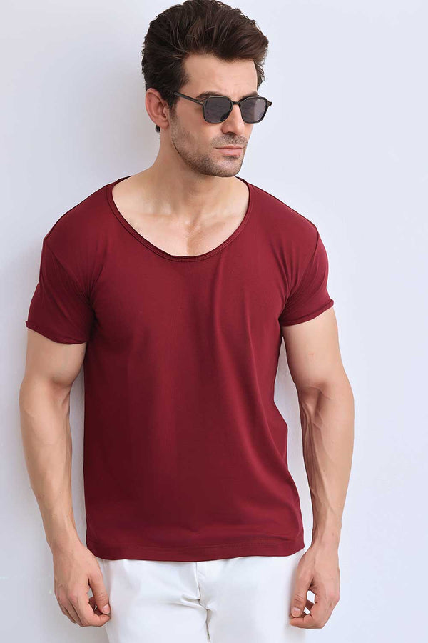 Maroon Scoop Neck