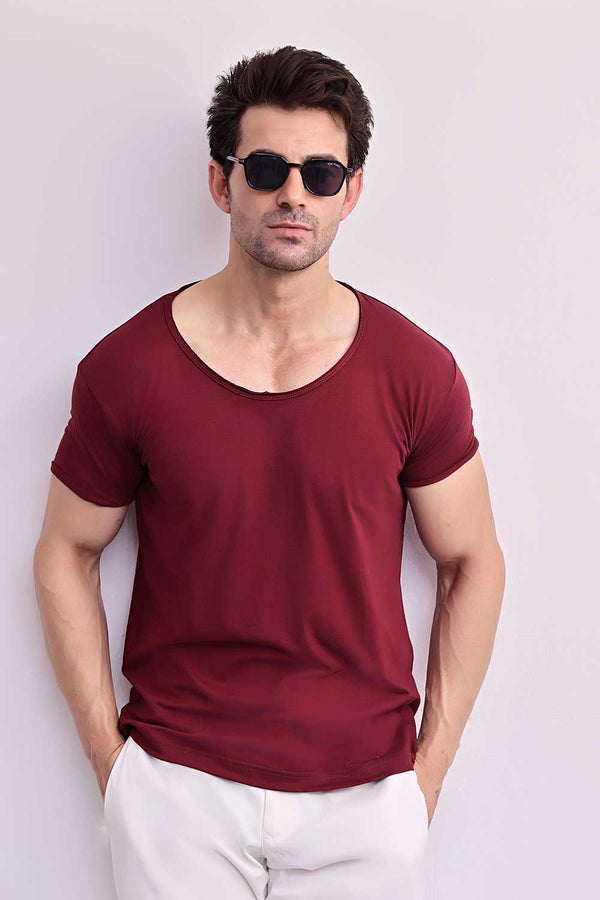 Maroon Scoop Neck