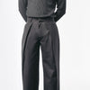 Charcoal Ultra Cross Pleated Wide Leg Trousers