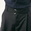 Black Relaxed Fit Pleated Trouser With Belt