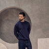 Navy Blue Boxy Fit Sweatshirt