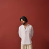 White Linen Half Placket Shirt