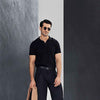 Black Fine Knit Polo