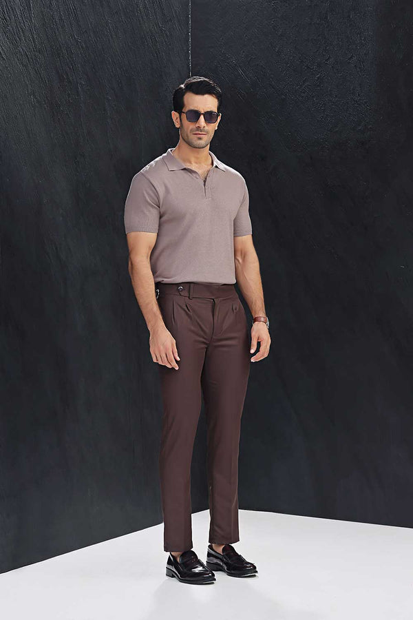 Taupe Fine Knit Polo