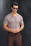 Taupe Fine Knit Polo