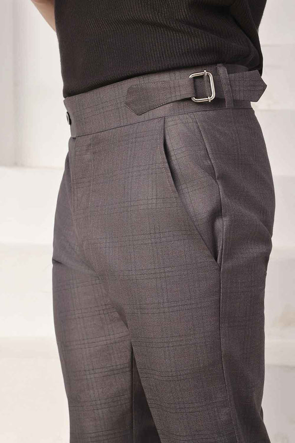 Kensington Fit Charcoal Club Check Trousers