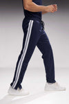 Blue Tricot Split Hem Jogger