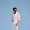 Pink Linen Regular Fit Shirt