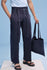 Navy Blue Wide Leg Chino with Removable Belt