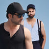 Black Organic Henley Vest