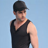 Black Organic Henley Vest