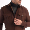 Brown Suede Double Pocket Shirt