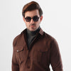 Brown Suede Double Pocket Shirt