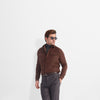 Brown Suede Double Pocket Shirt