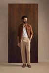 Premium Beige Viscose Lux Pleated Trouser