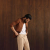 Premium Beige Viscose Lux Pleated Trouser