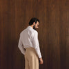 Beige Viscose Lux Wide-Leg Trouser with Front Buckle