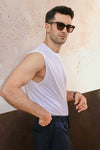 White Sleeveless Tank Top
