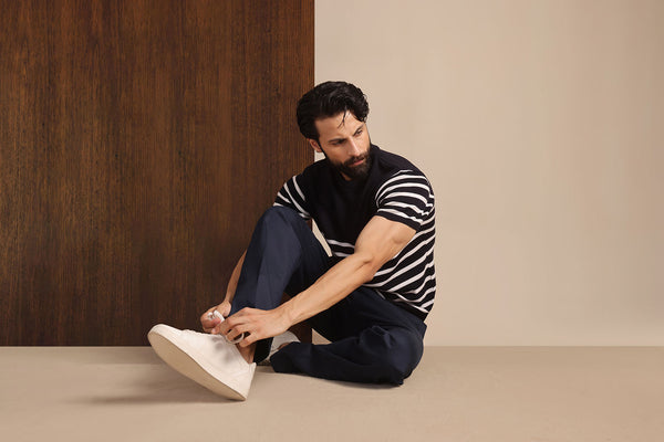 Dark Navy Nautical Knit T-Shirt