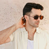 Cream Plisse Half Button Down Shirt