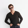 Black Open V Collar T-shirt