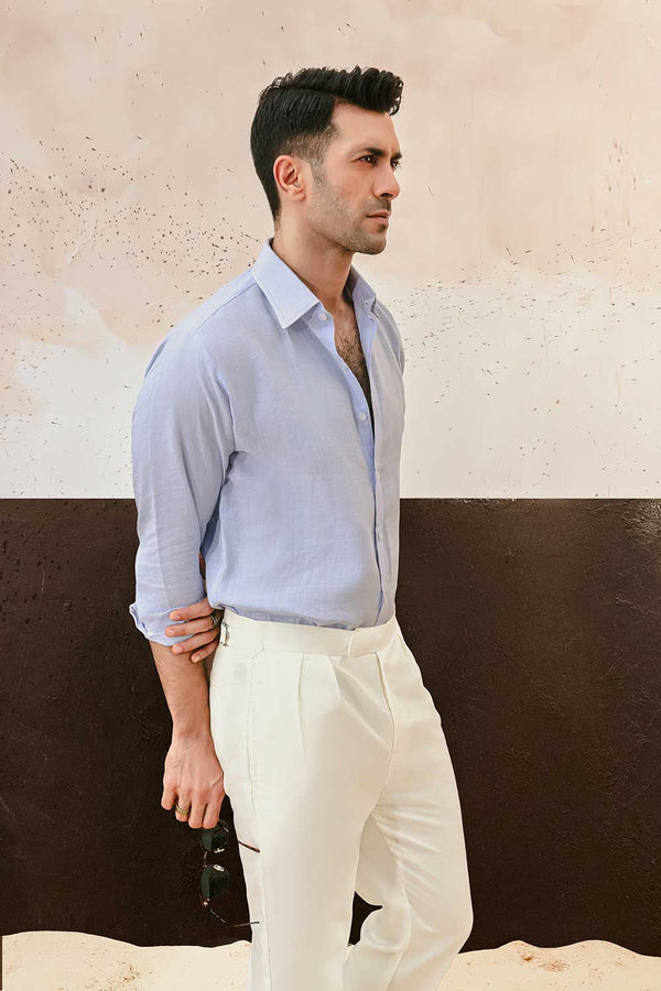 Amalfi Cream Double Pleated Trousers