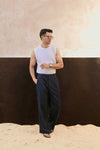 Navy Blue Wide Leg Trousers