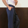 Navy Blue Wide Leg Trousers